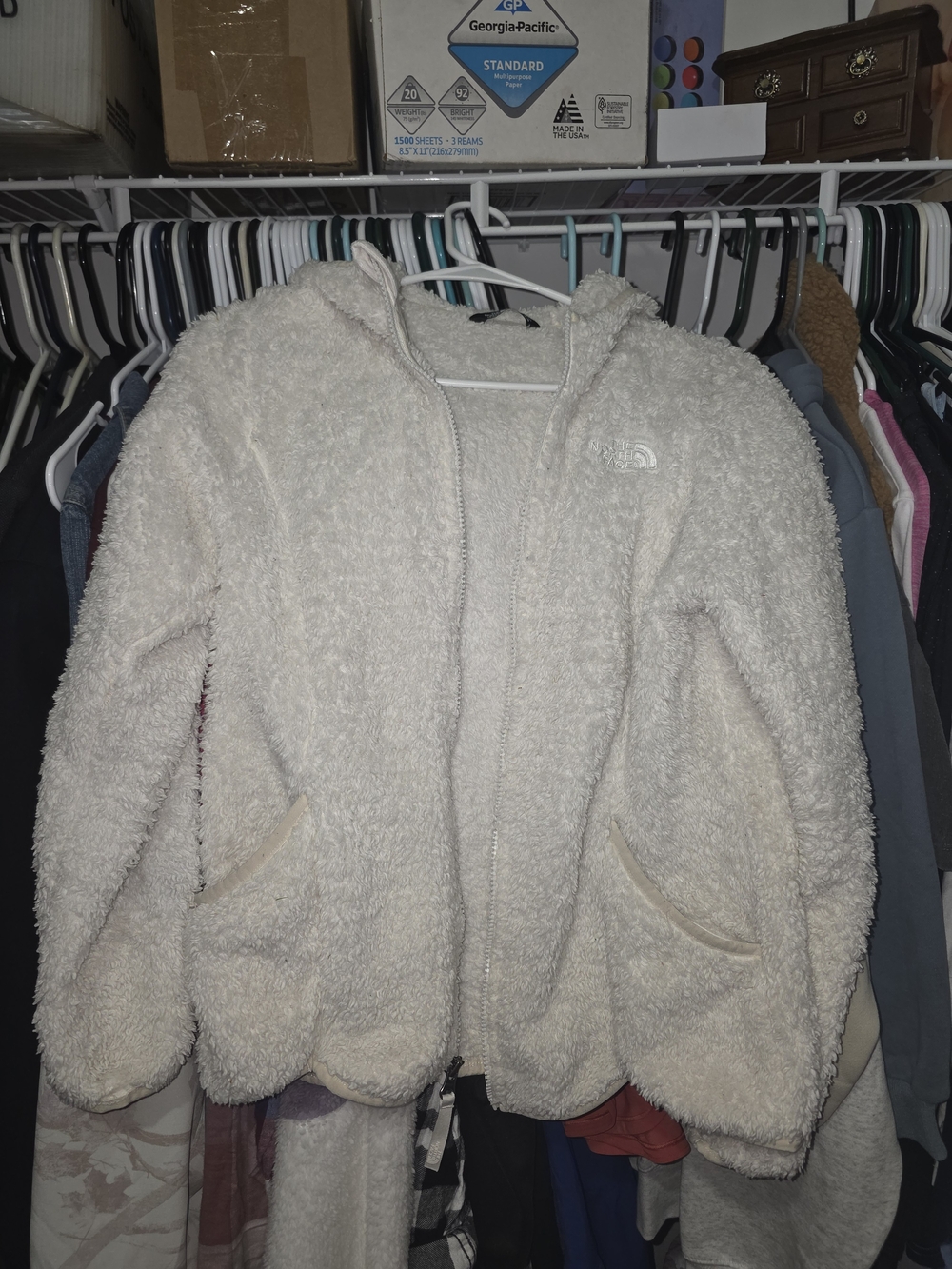 The North Face Girl's Cream Sherpa Zip Hoodie